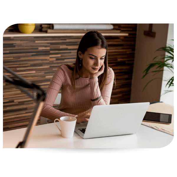 a young professional woman at her laptop