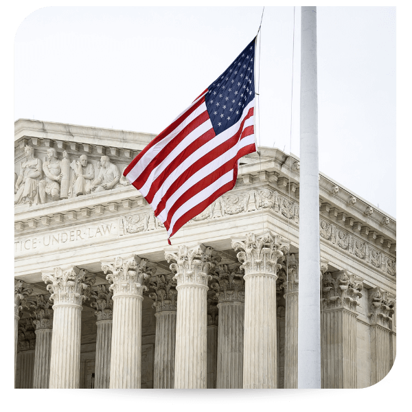 American flag on flag pole